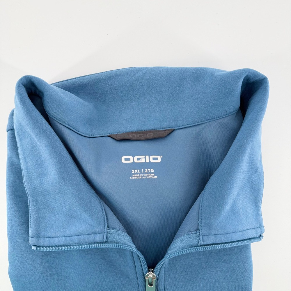 OGIO Full Zip Jacket Blue Long Sleeve CLA Embroidered Logo Performance Coat 2XL - Picture 2 of 9